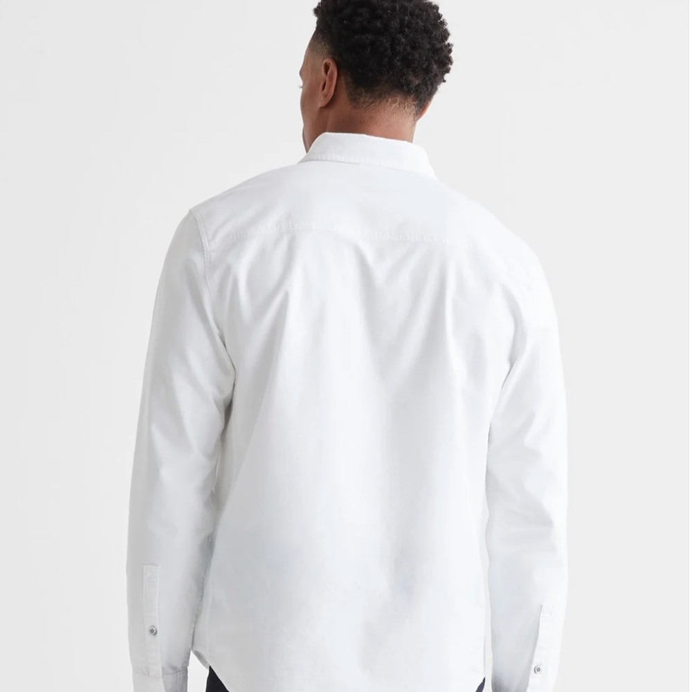 NWT DUER Performance Oxford Shirt. Men's Medium. Color: White - Picture 3 of 4